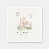 Schattige Dragon Castle verjaardagsfeestje Servet (Voorkant)