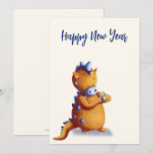 Schattige Dragon Chinees Nieuwjaar Feestdagenkaart (Voorkant / Achterkant)