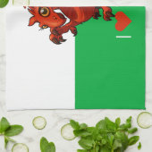 Schattige Dragon I Love Wales Welsh Dragon Cartoon Theedoek (Gevouwen)