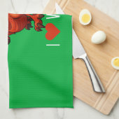Schattige Dragon I Love Wales Welsh Dragon Cartoon Theedoek (Quarter Fold)