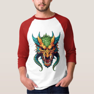 Schattige Dragon Mascot Skull – Ultrarealistisch T-shirt