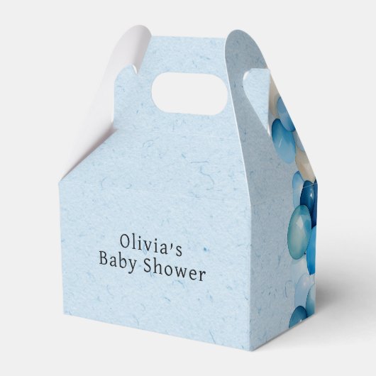 Schattige Dragon met Blue Balloons Boy Baby shower Bedankdoosjes (Achterkant)