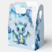 Schattige Dragon met Blue Balloons Boy Baby shower Bedankdoosjes (Geopend)