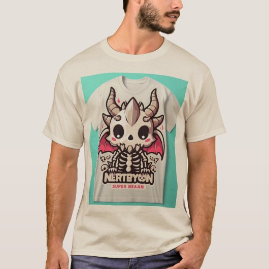 Schattige Dragon Skull Mascot T-shirt (Voorkant)