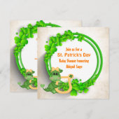 Schattige Dragon St Patrick's Day Girls Baby showe Kaart (Voorkant / Achterkant)