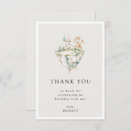 Schattige Dragon Theme Verjaardagsfeest Bedankkaart