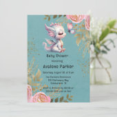 Schattige Dragon & Vlinder Meisje Baby shower Kaart (Staand voorkant)