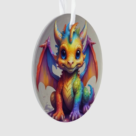 Schattige Dragon Xmas-Ornament Ornament (voorkant)