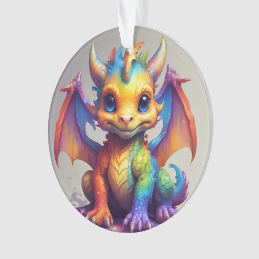 Schattige Dragon Xmas-Ornament Ornament (voorkant)