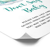 Schattige Dragon Zeg geen Baby Poster (Hoek)