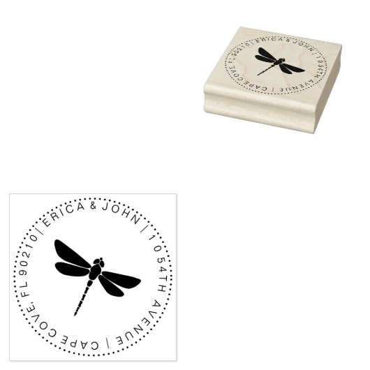Schattige Dragonfly aangepast retouradres Rubberstempel (Gestempeld)