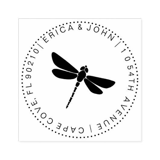 Schattige Dragonfly aangepast retouradres Rubberstempel (Afrduk)