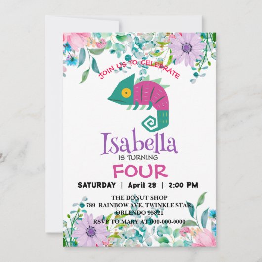 Schattige drakendier oerwouden Verjaardagsbloem ki Kaart (Voorkant)