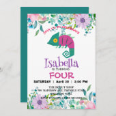 Schattige drakendier oerwouden Verjaardagsbloem ki Kaart (Voorkant / Achterkant)