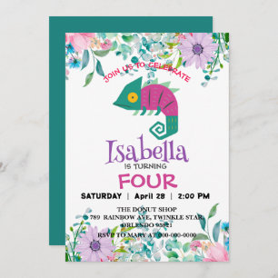 Schattige drakendier oerwouden Verjaardagsbloem ki Kaart