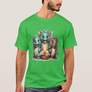 Schattige drakenvrienden elk met zijn unieke gave t-shirt