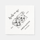 Schattige Drankjes Op Ons Hond Trouw Pet Naam Servet (Voorkant)