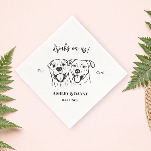 Schattige Drankjes Op Ons Hond Trouw Pet Naam Servet
