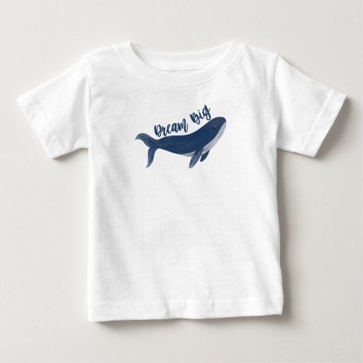 Schattige "Dream Big" Whale Baby T-shirt (Voorkant)