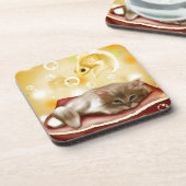 Schattige Dream Kitten Bier Onderzetter (Linkerzijde)