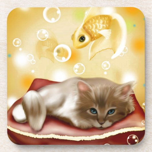 Schattige Dream Kitten Bier Onderzetter (Voorkant)