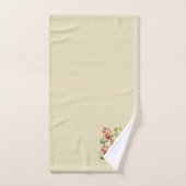 Schattige Drie Apen en Gouden Monogram op Beige Bad Handdoek (Handdoek)