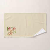 Schattige Drie Apen en Gouden Monogram op Beige Bad Handdoek (Handdoek)