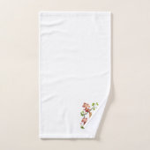 Schattige Drie Apen en Gouden Monogram op Wit Bad Handdoek (Handdoek)