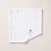 Schattige Drie Apen en Gouden Monogram op Wit Bad Handdoek (Wasdoekje)