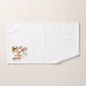 Schattige Drie Apen en Gouden Monogram op Wit Bad Handdoek (Handdoek)