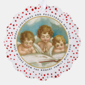 Schattige drie  engelen kerstvakantie foto ornament kaart (Achterkant)