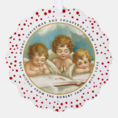 Schattige drie  engelen kerstvakantie foto ornament kaart (Voorkant)