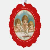 Schattige drie engelen kerstvakantie foto ornament kaart (Links)