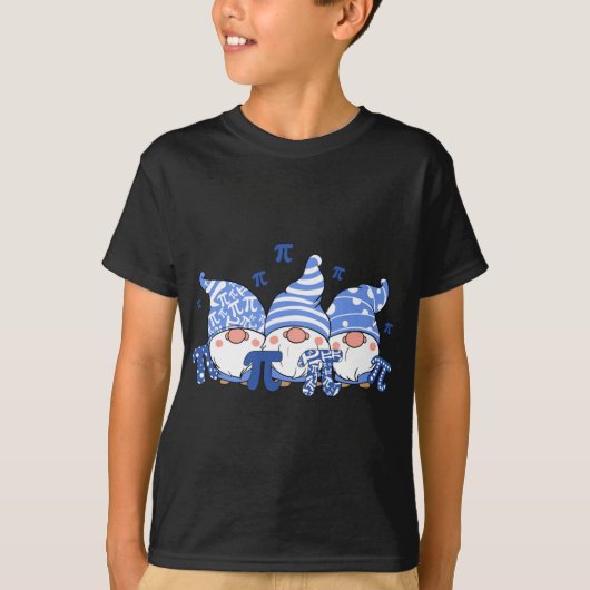 Schattige Drie Gnomen PI Dag 3.14 Nummer Wiskunde T-shirt (Voorkant)