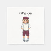 Schattige drie jaar oud jongen upsherin papier ser servet (Voorkant)