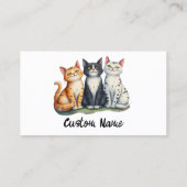 Schattige Drie Katten Kittens Dieren Visitekaartje (Achterkant)
