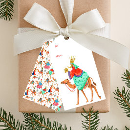 Schattige Drie Koningen Kerstmis Cadeaulabel