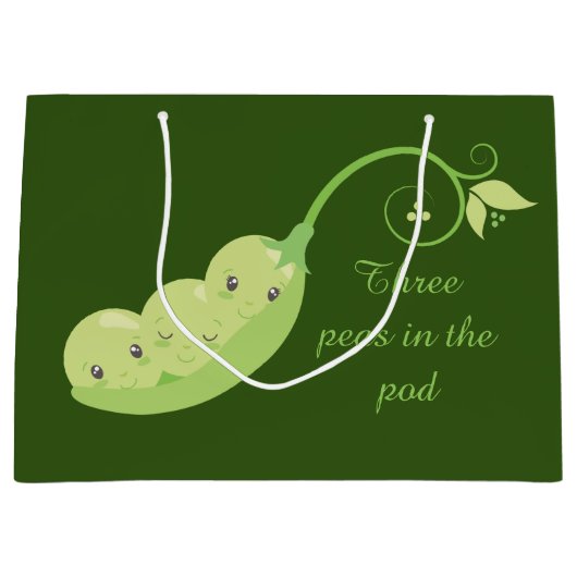 schattige drie peespeul voegt tekstdrievouwen toe groot cadeauzakje (Voorkant)