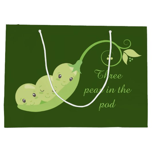 schattige drie peespeul voegt tekstdrievouwen toe groot cadeauzakje (Achterkant)