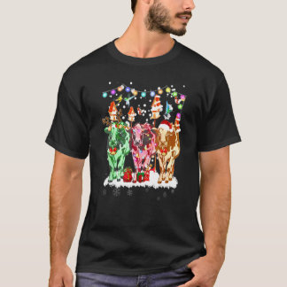 Schattige Drie Rendieren Kerst Koeien Sinterklaas T-shirt