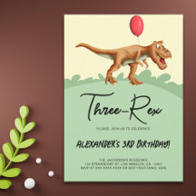 Schattige Drie-Rex Dinosaurus Verjaardagsfeest