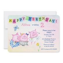 Schattige drie Varkenshyden Birthday Party