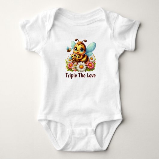 Schattige drievoudige liefdesbij  romper (Voorkant)