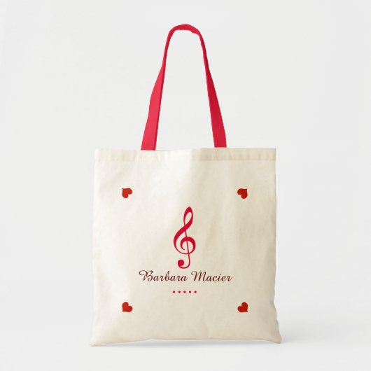 schattige drievoudige muziek op maat tote bag (Voorkant)
