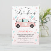 Schattige Drive door baby shower auto waterverf ha Kaart (Staand voorkant)