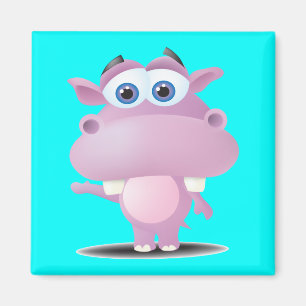 schattige droevige kleine nijlpaard magneet