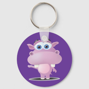schattige droevige kleine nijlpaard sleutelhanger