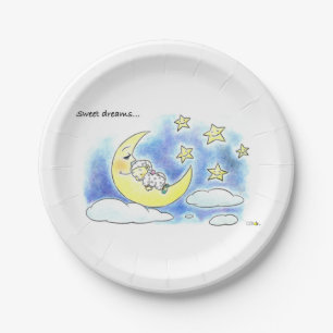 schattige dromen schattig slaaphoudend baby baby s papieren bordje