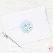 Schattige dromerige teddybeer op de Moon Baby Boy Ronde Sticker (Envelop)
