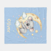 Schattige droomster koala op halvemaan fleece deken (Voorkant (Horizontaal))